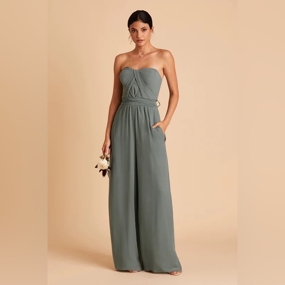 Birdy Grey GIGI CONVERTIBLE JUMPSUIT CHIFFON SEA GLASS Medium NEW